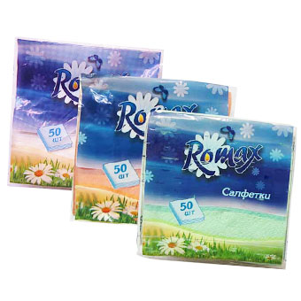 Салфетки бумажные Ромакс 50шт.