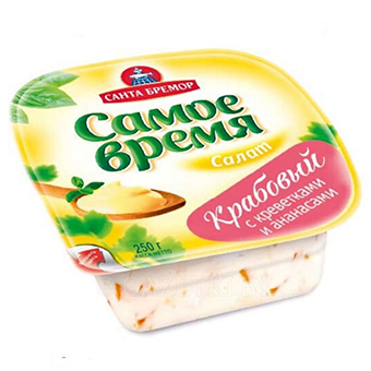 Рыбные  изделия  Салат "Крабовый" с креветками и ананасом 150гр