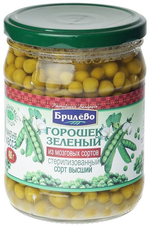 Горошек зеленый консервированый в\с 0,45 Брилево