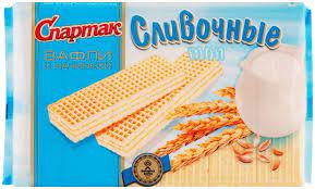 Вафли сливочные с начинкой 216гр