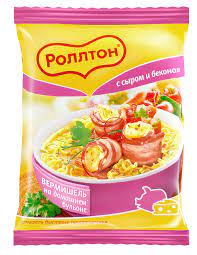 Вермишель Ролтон с сыром и беконом 42гр