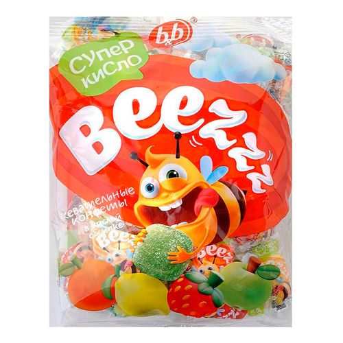 Жевательная конфета  BEEZZZ микс в кислой посыпке 180г