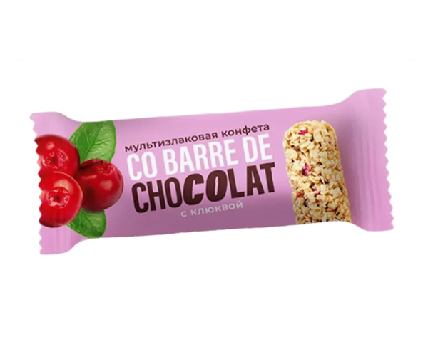 Мультизлаковые конфеты  Co batte de CHOCOLAT с клюквой 135 гр